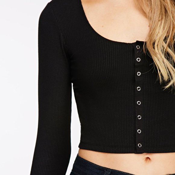 Forever 21 button up crop top hotsell